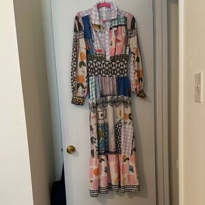 Bohemian Patchwork Long Sleeve Dress